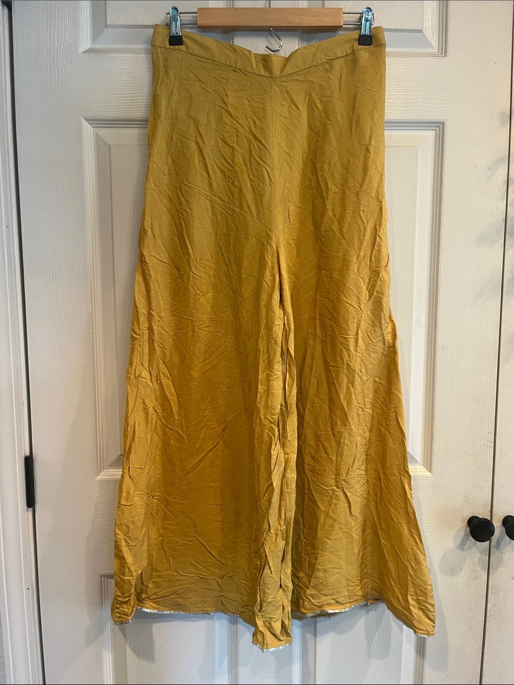 STOP Brand Wide-Leg Palazzo Pants in Mustard Yellow